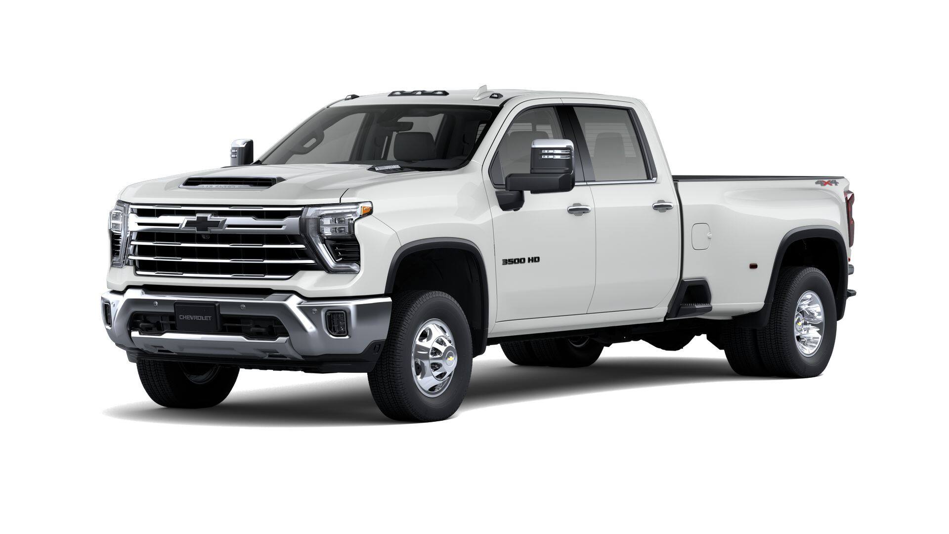2026 Chevrolet Silverado 3500 HD LTZ DRW in Summit White — front three-quarter view